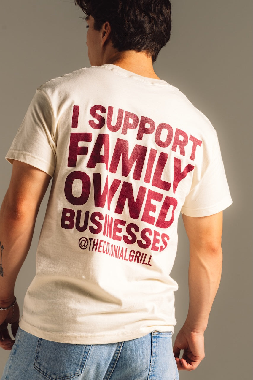 CREAM T-Shirt "I Support Family Owned Businesses"