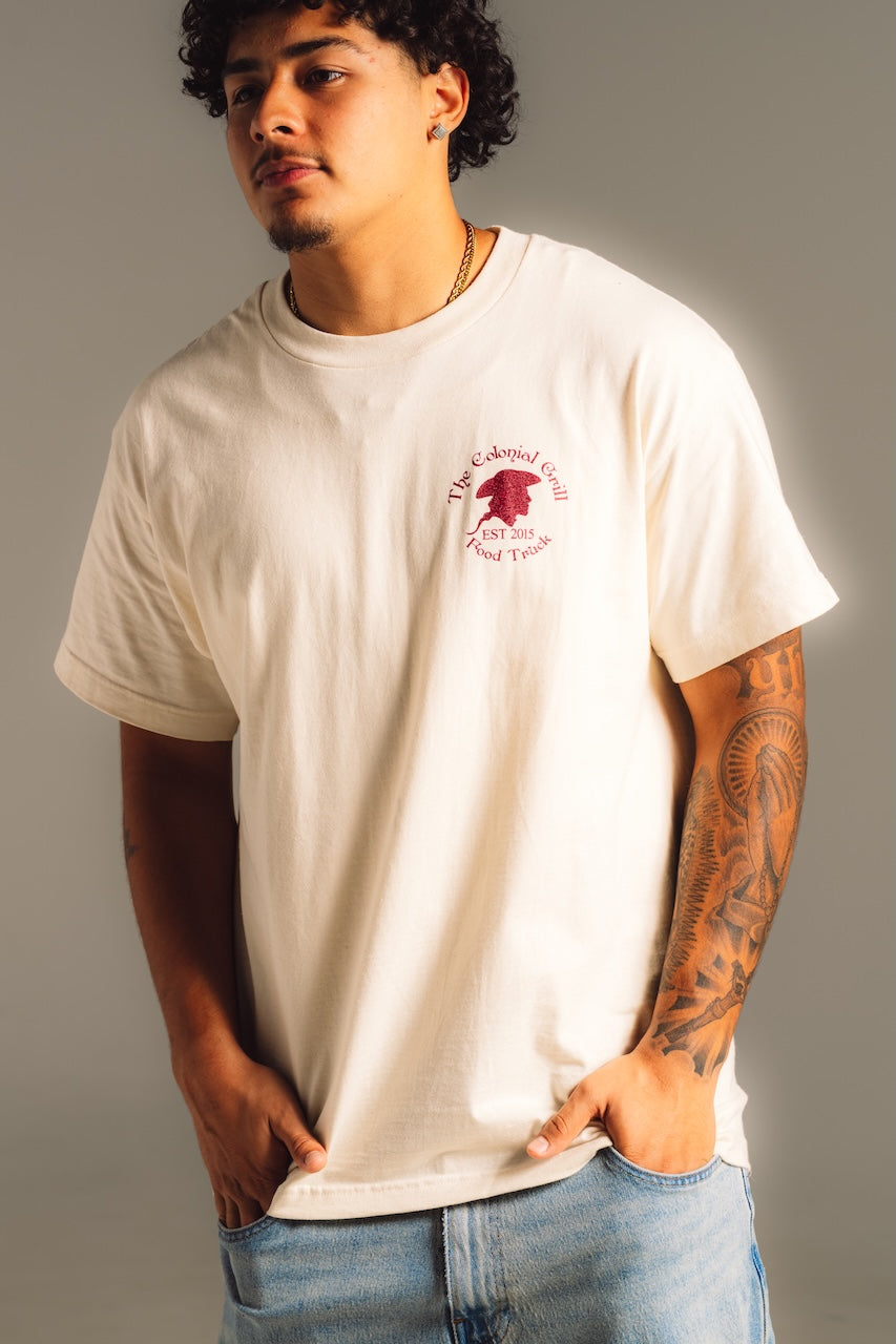 CREAM T-SHIRT "I Support Latino Owned Businesses"