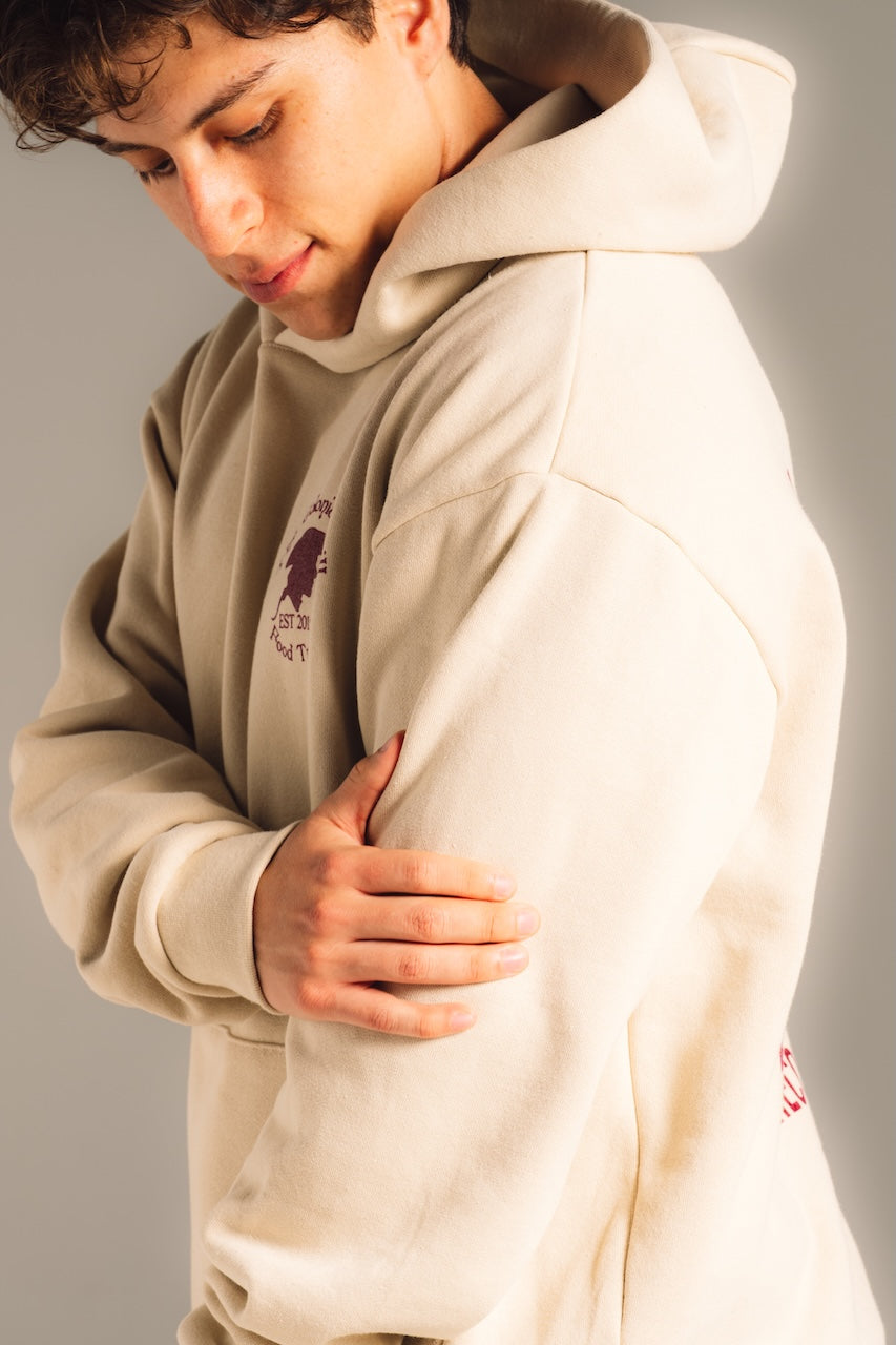 CREAM HOODIE "I Support Family Owned Businesses"