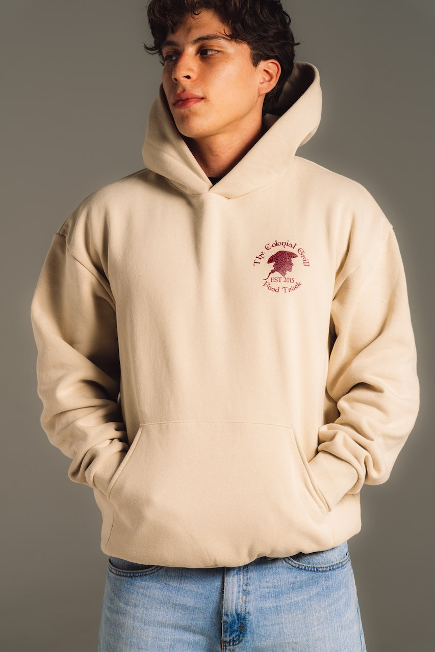 CREAM HOODIE "I Support Family Owned Businesses"