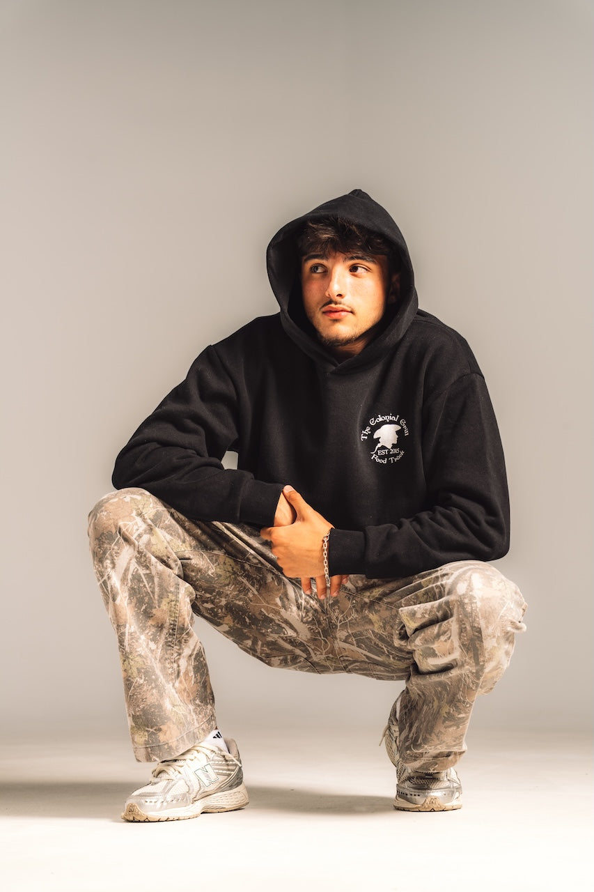 BLACK HOODIE "I Support Latino Owned Businesses"